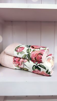 Coppia Asciugamani fascia campo di rose