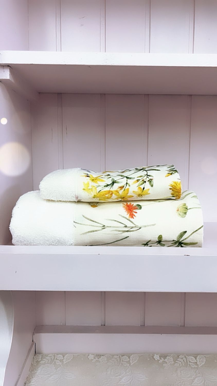 Coppia Asciugamani fascia giardino di primavera