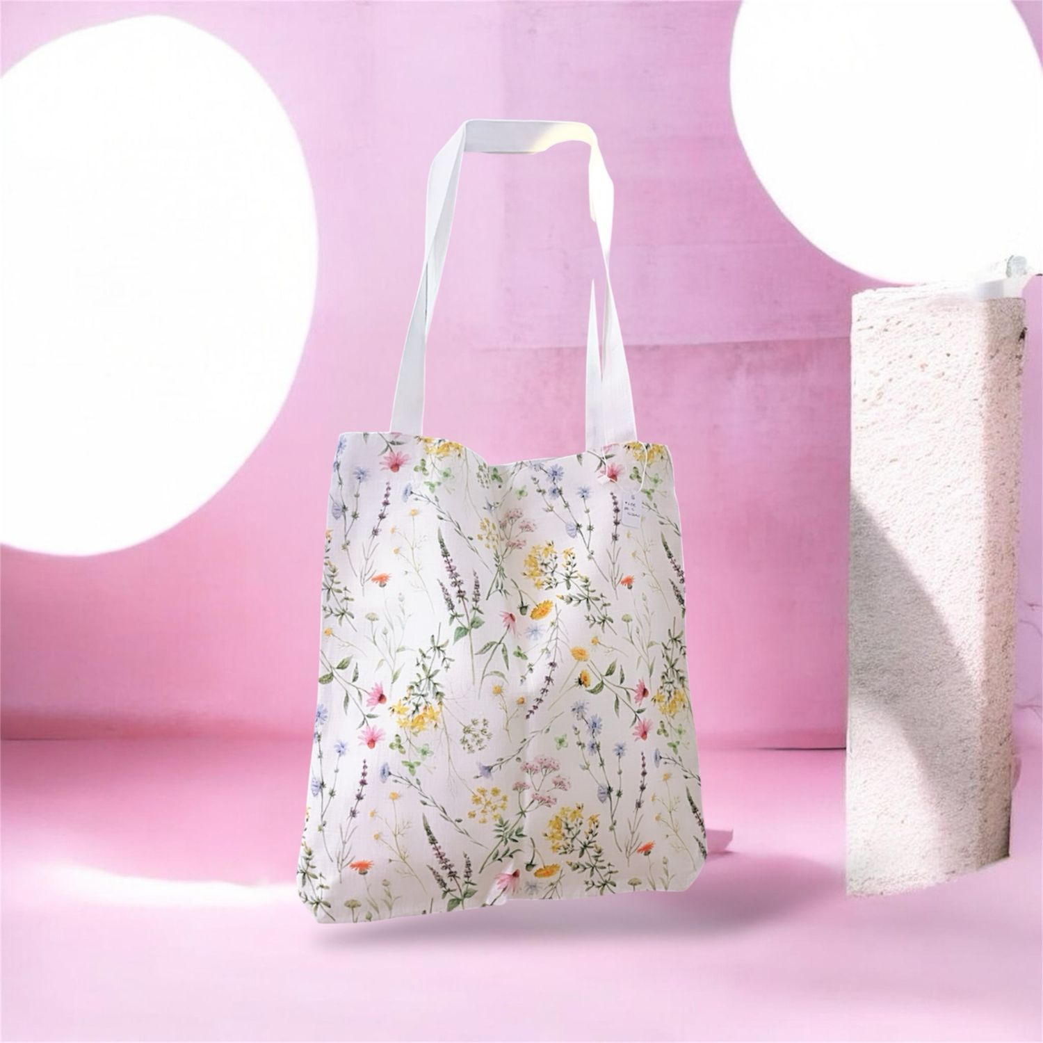 Shopper in lino giardino di primavera