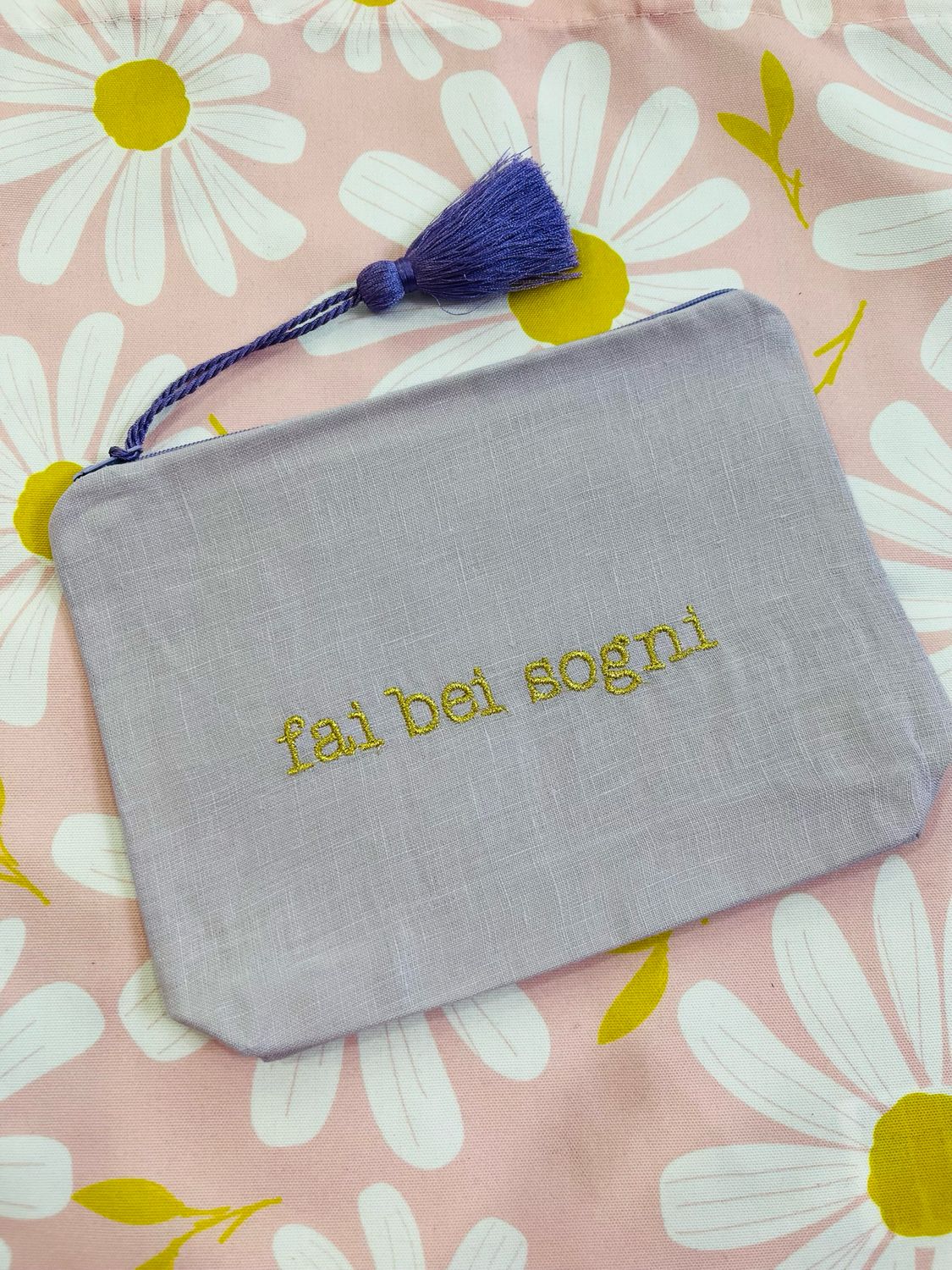 Pochette con nappina lilla fai bei sogni
