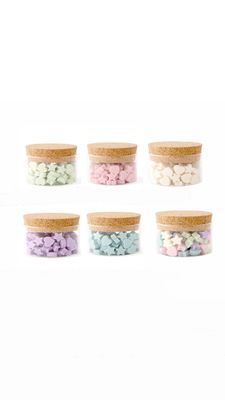 Barattolo in vetro con mini saponi