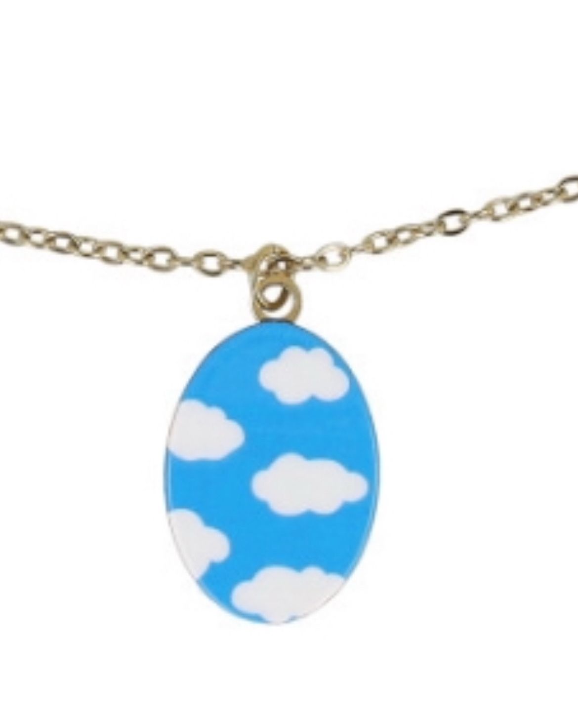 Catenina cameo ovale nuvole