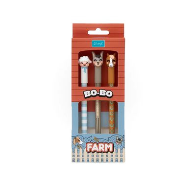 Set 3 penne cancellabili Mr Wonderful Farm Pecora Asino Cavallo