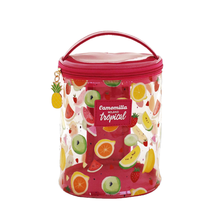 BEAUTY CASE TONDO S TROPICAL FUCSIA Camomilla Milano 22104