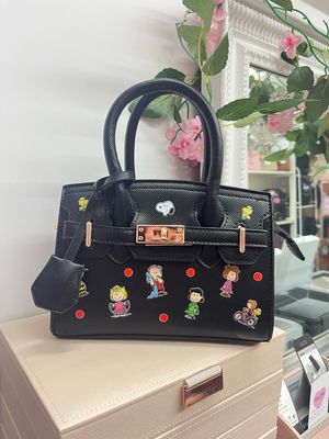 Borsa in ecopelle Charlotte nera versione 1 Peanuts pois rossi