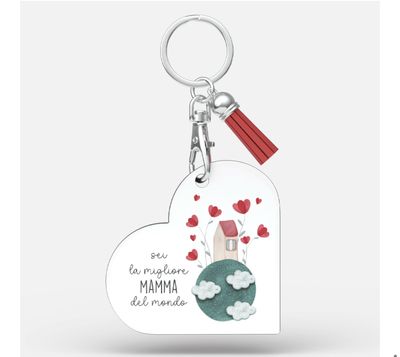 Portachiavi cuore - Sei la mamma migliore del mondo