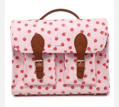 Cartella zaino lamponi fondo rosa Naj-Oleari cod. 60421