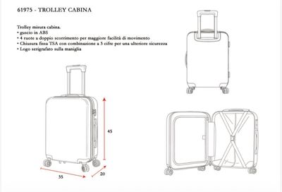 Trolley da cabina Naj-Oleari cherry fondo nero