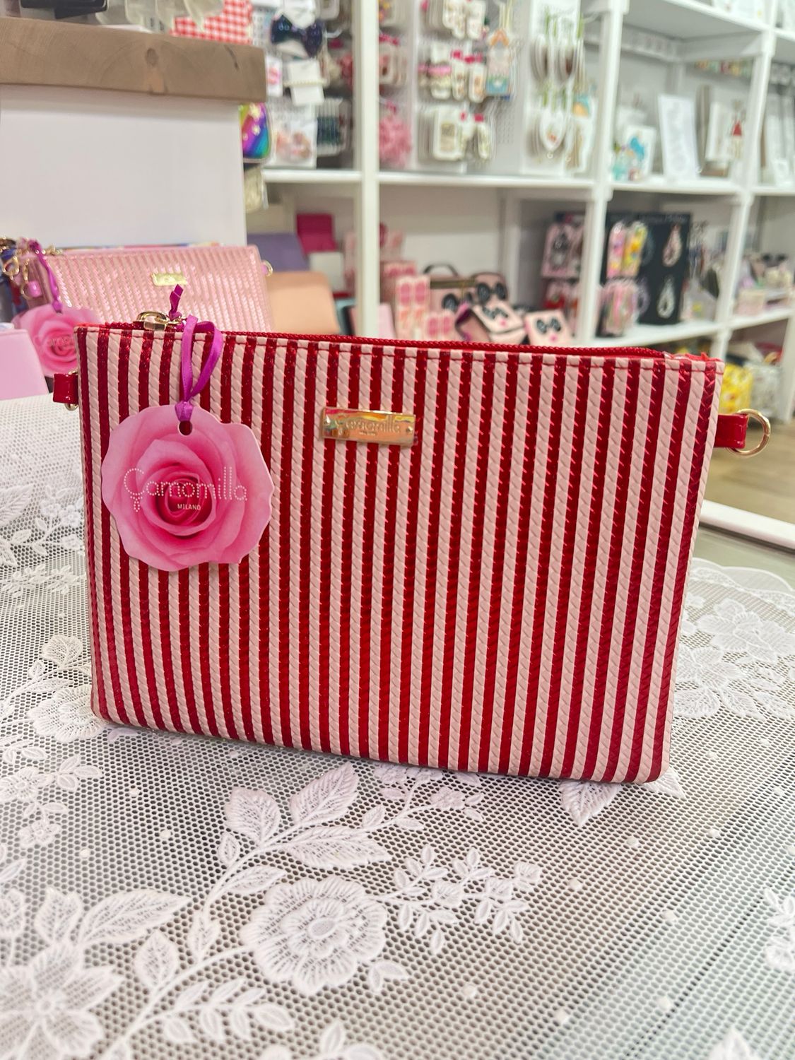 Tracollina piatta Camomilla Milano rosso cangiante 24644