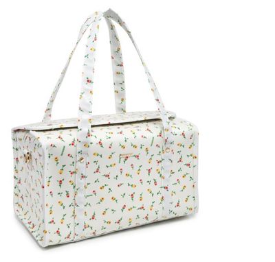 Bauletto Naj-Oleari fiorellini fondo bianco con tracolla 61481