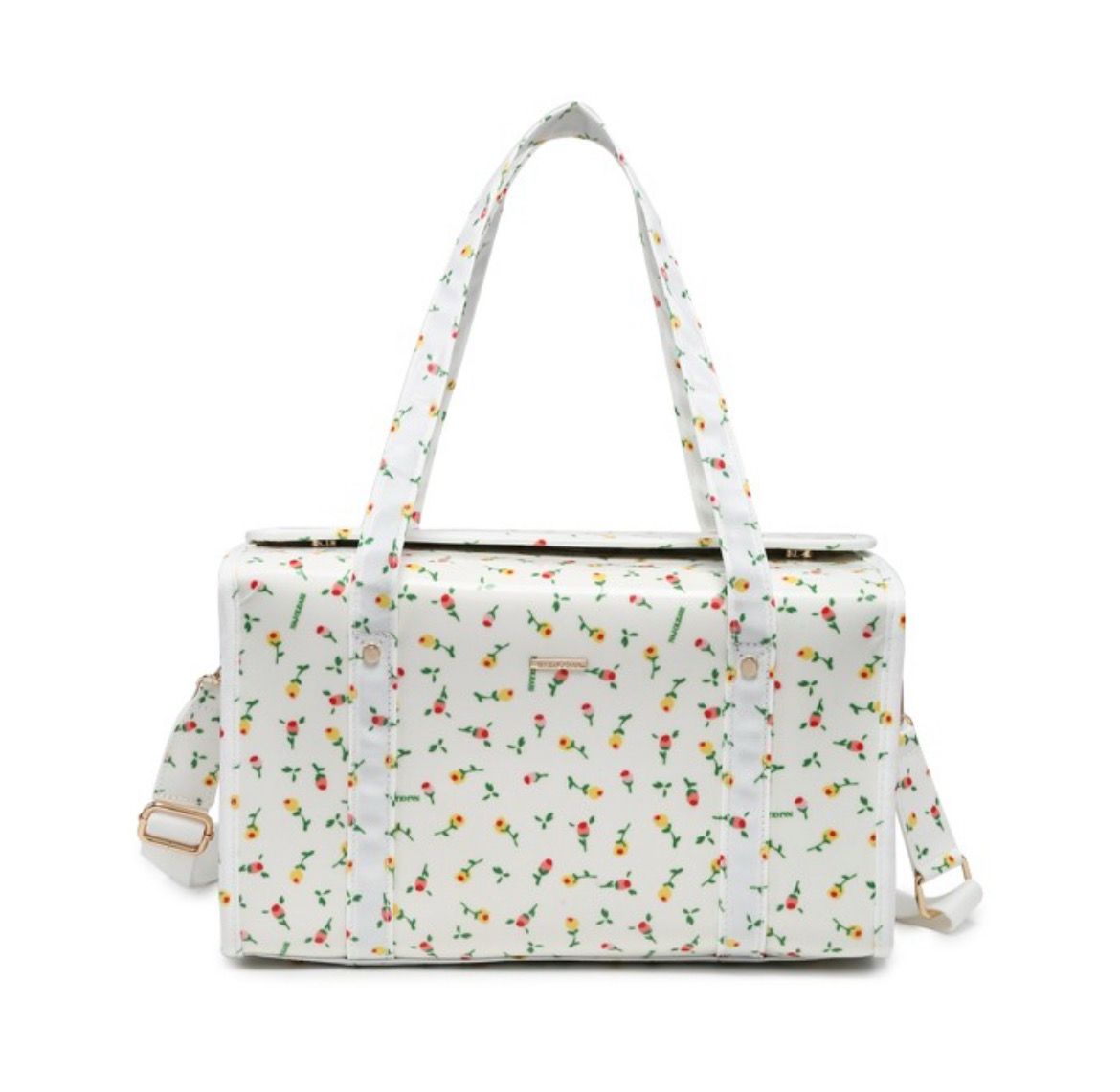 Bauletto Naj-Oleari fiorellini fondo bianco con tracolla 61481