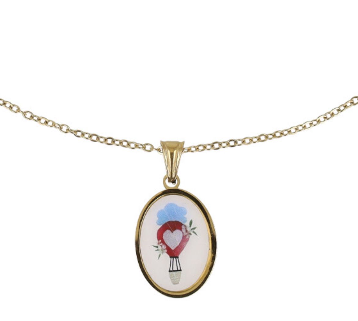 Catenina cameo ovale mongolfiera