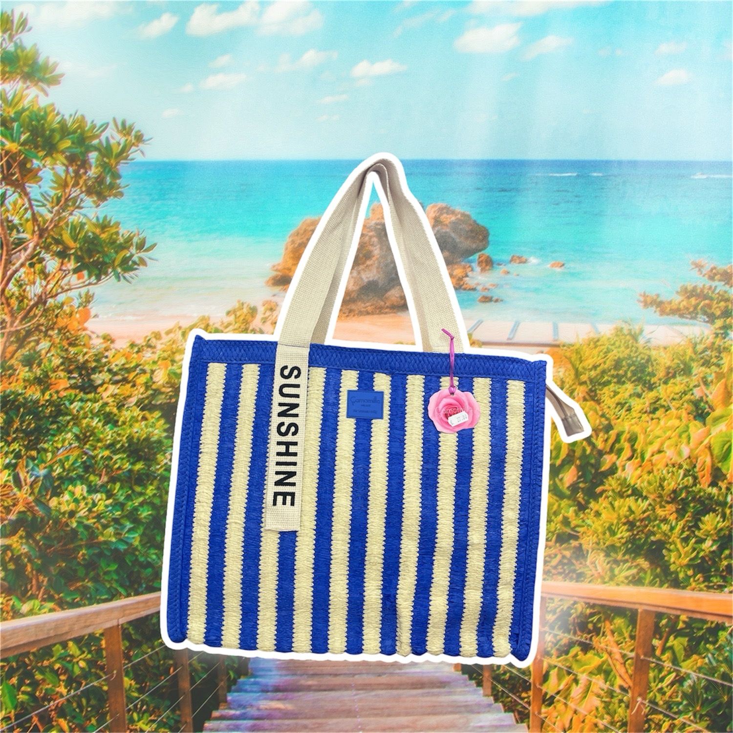 Borsa mare M Sunshine Blu Camomilla Milano 23366