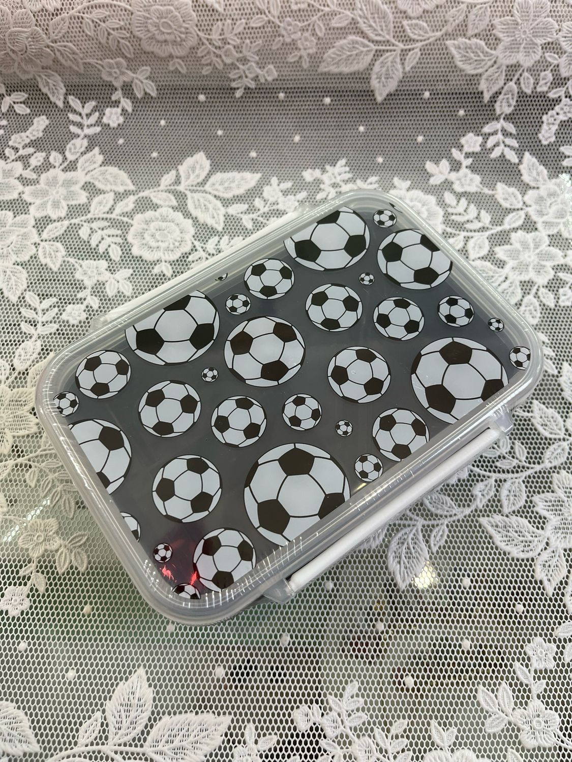 Lunch box con posate pallone da calcio