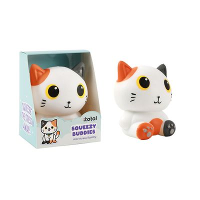 Pupazzetto Squeezy antistress Gatto arancio bianco
