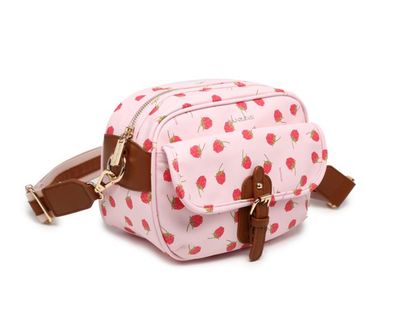 Borsa a spalla Lamponi fondo rosa