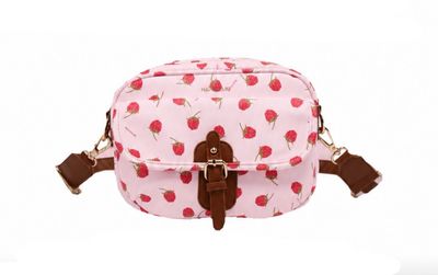 Borsa a spalla Lamponi fondo rosa