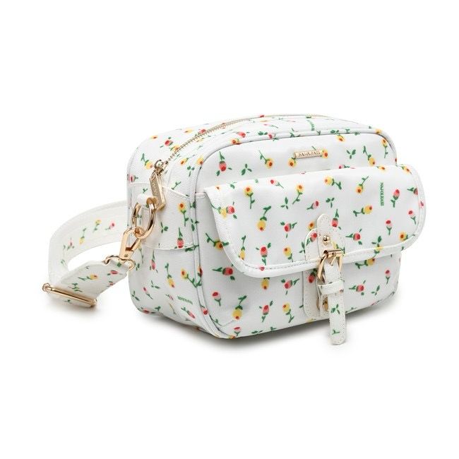 Borsa a spalla fiorellini fondo bianco