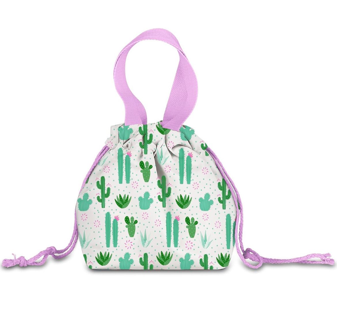 Borsa pranzo con coulisse cactus