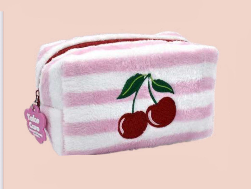 Beauty case necessaire ciliegie peluche