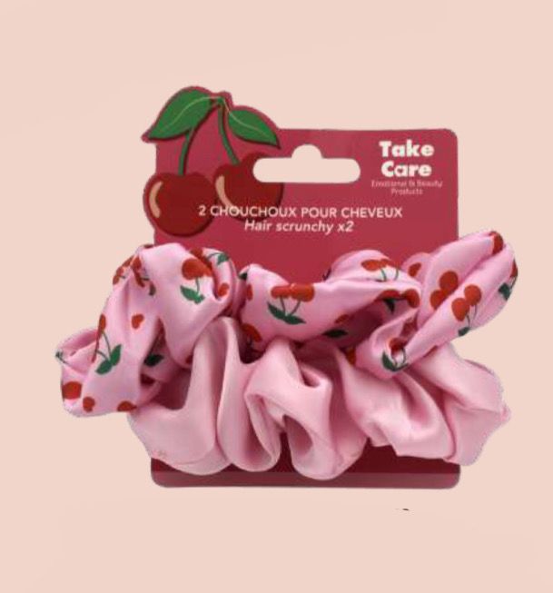 Set 2 Scrunchie fermacoda ciliegie