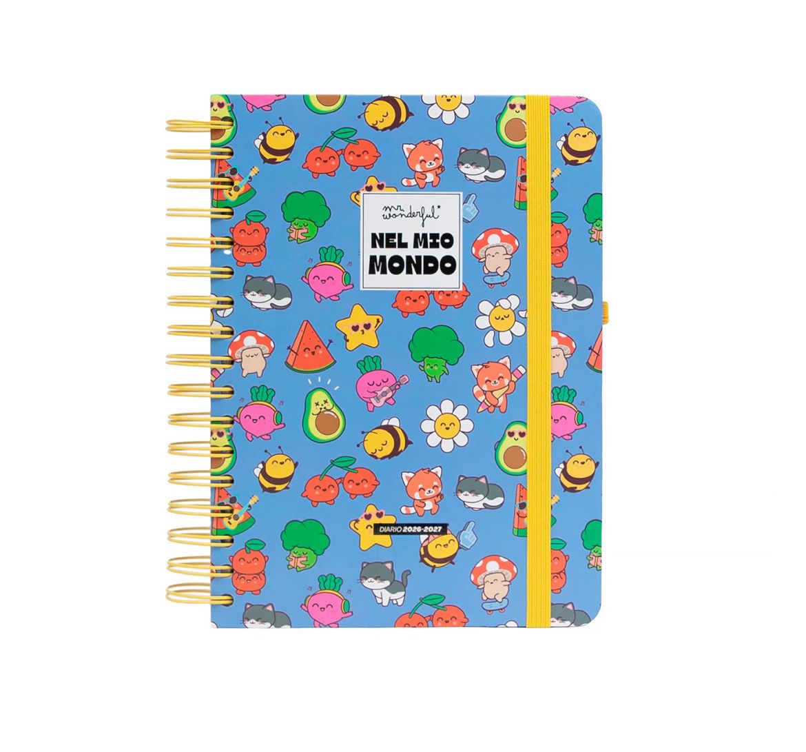 Diario Agenda Scolastica GG Mr. Wonderful 2026-2027 Giornaliero Grande  - Nel mio mondo