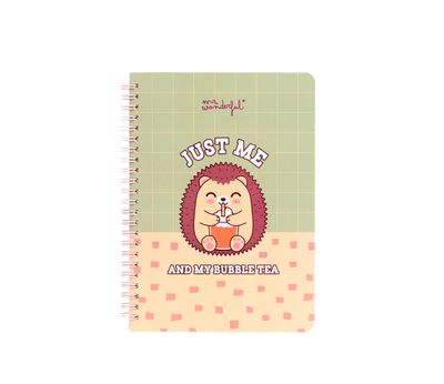 Quaderno A5 mr Wonderful riccio Just me and my bubble tea con stickers