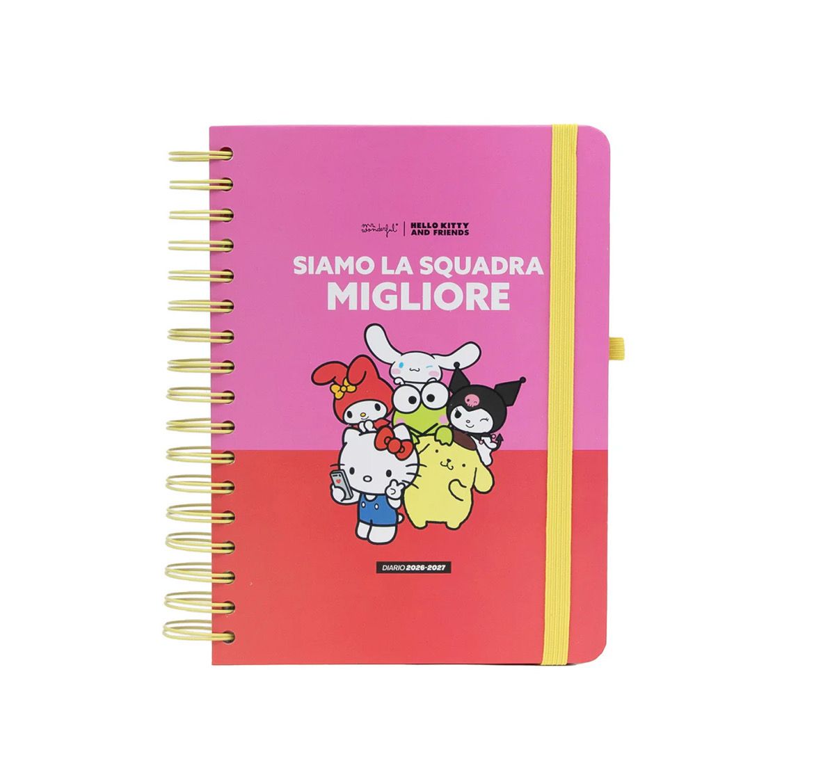 Diario Agenda scolastico 2026-2027 GG Hello Kitty&amp;Friends x Mr.Wonderful Giornaliero Grande  - Siamo la squadra migliore