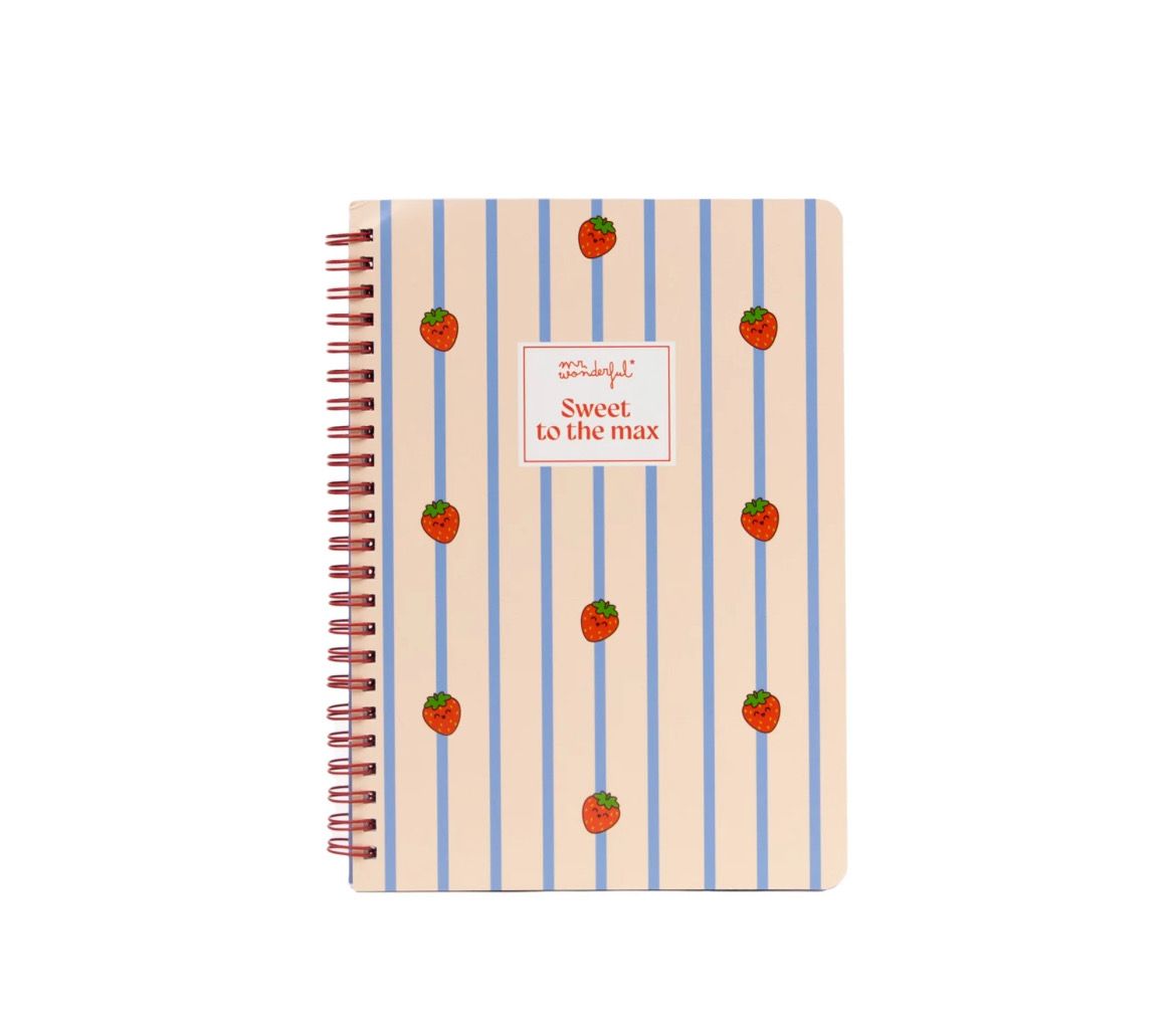 Quaderno A4 Mr. Wonderful fragole Sweet to the max con stickers