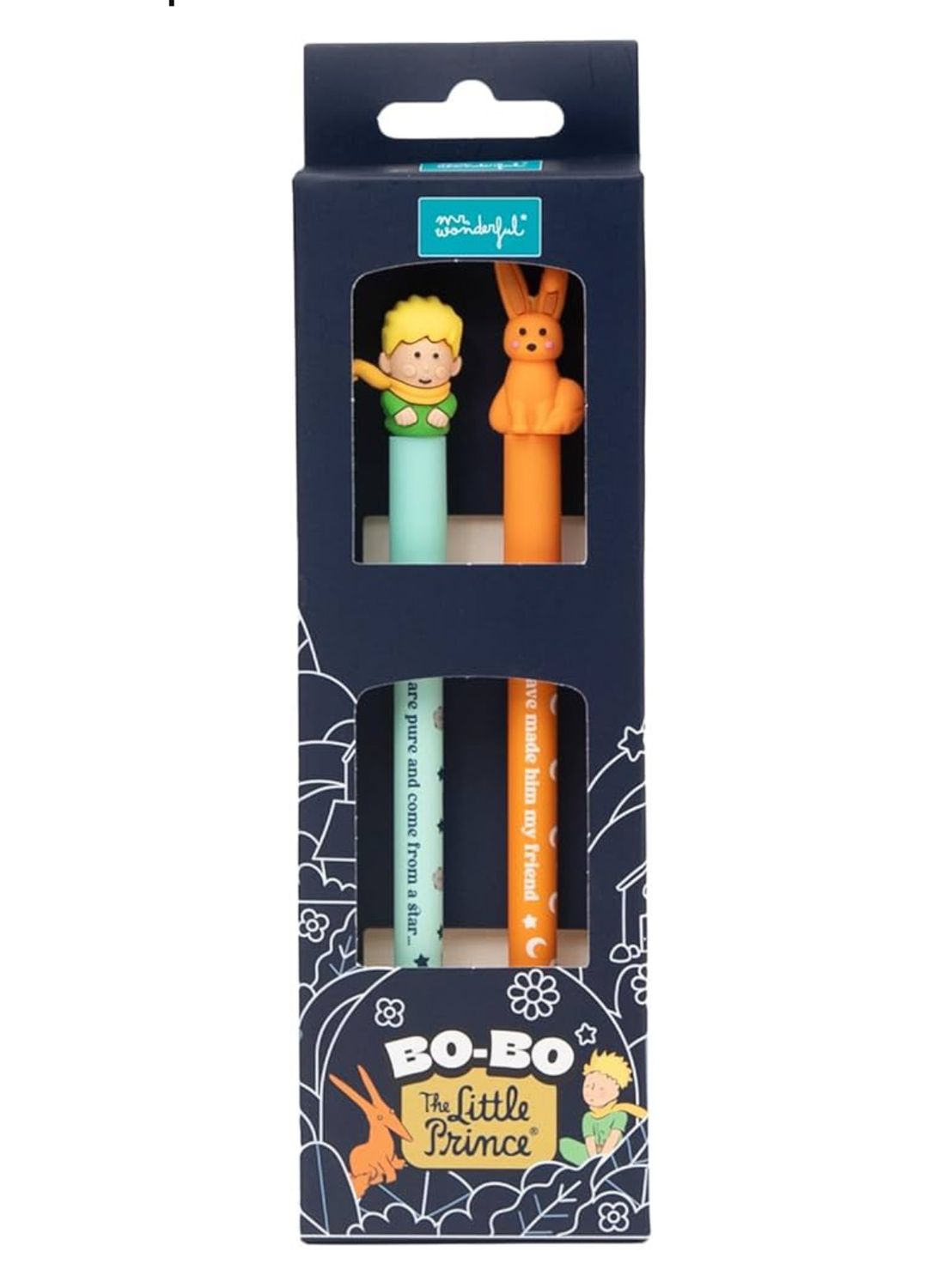 Set 2 penne cancellabili Mr Wonderful Il Piccolo Principe e Volpe