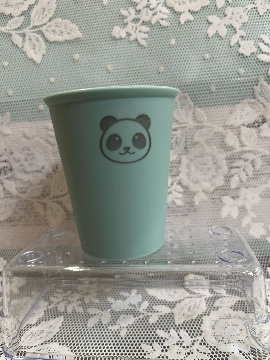 Bicchiere verde azzurro Panda Tutete