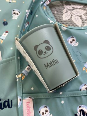 Bicchiere verde azzurro Panda Tutete