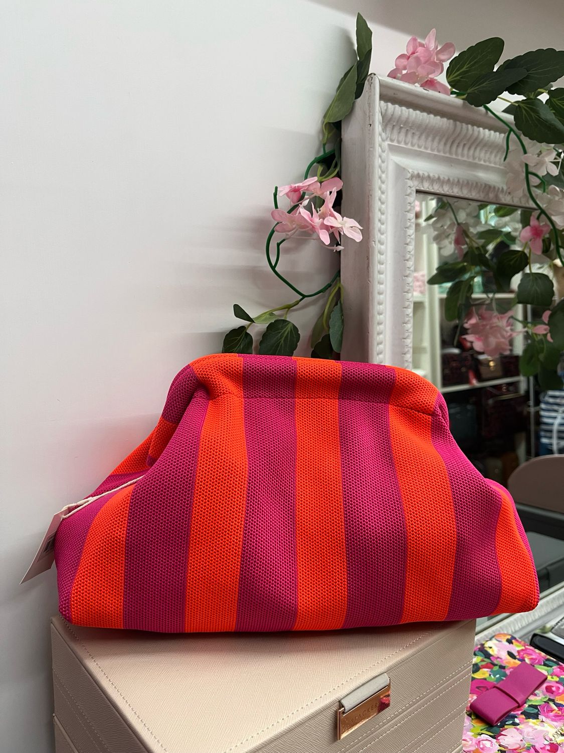 Clutch pasticcino arancione e fuxia