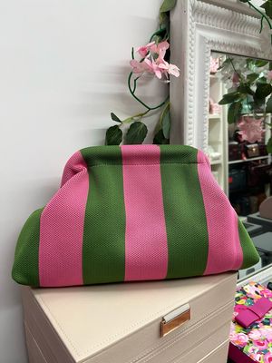 Clutch pasticcino verde e rosa