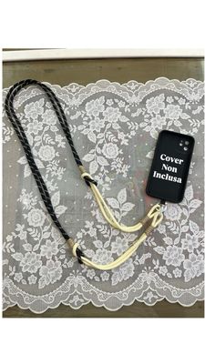 Tracolla per cellulare Rope nero beige