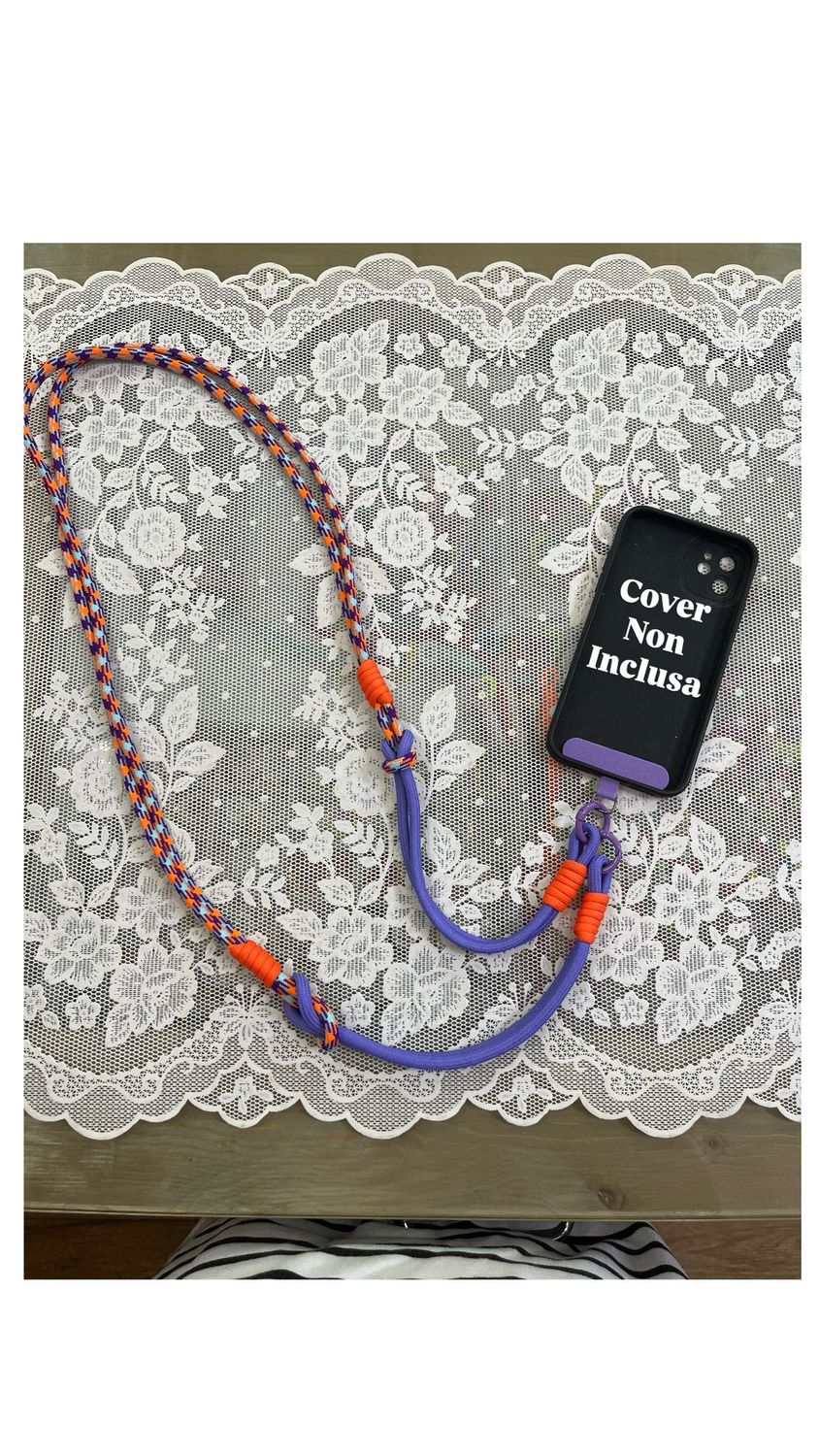 Tracolla per cellulare Rope arancione viola