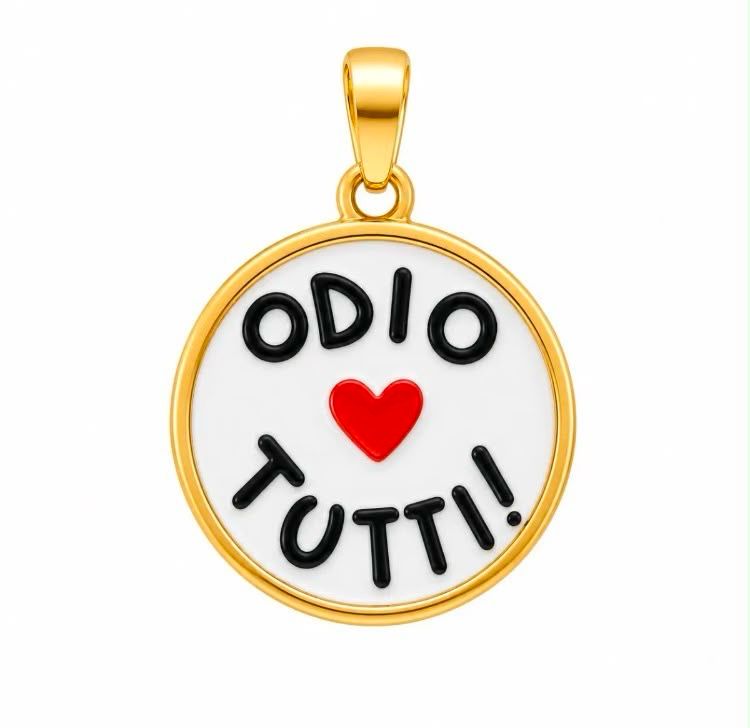 Ciondolo Cameo tondo odio tutti