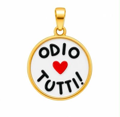 Ciondolo Cameo tondo odio tutti