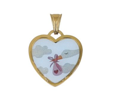 Ciondolo Cameo Cuore cicogna