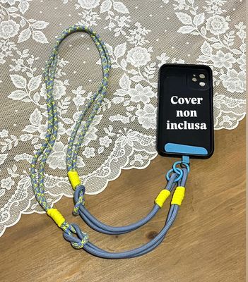 Tracolla per cellulare Rope celeste giallo