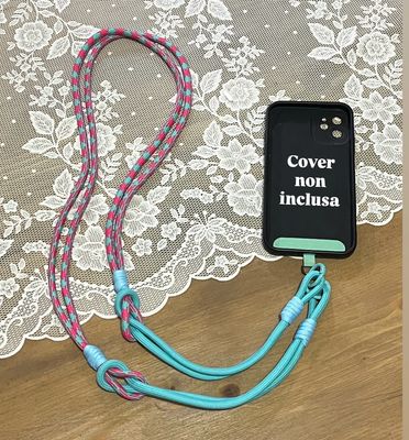 Tracolla per cellulare Rope turchese e fuxia