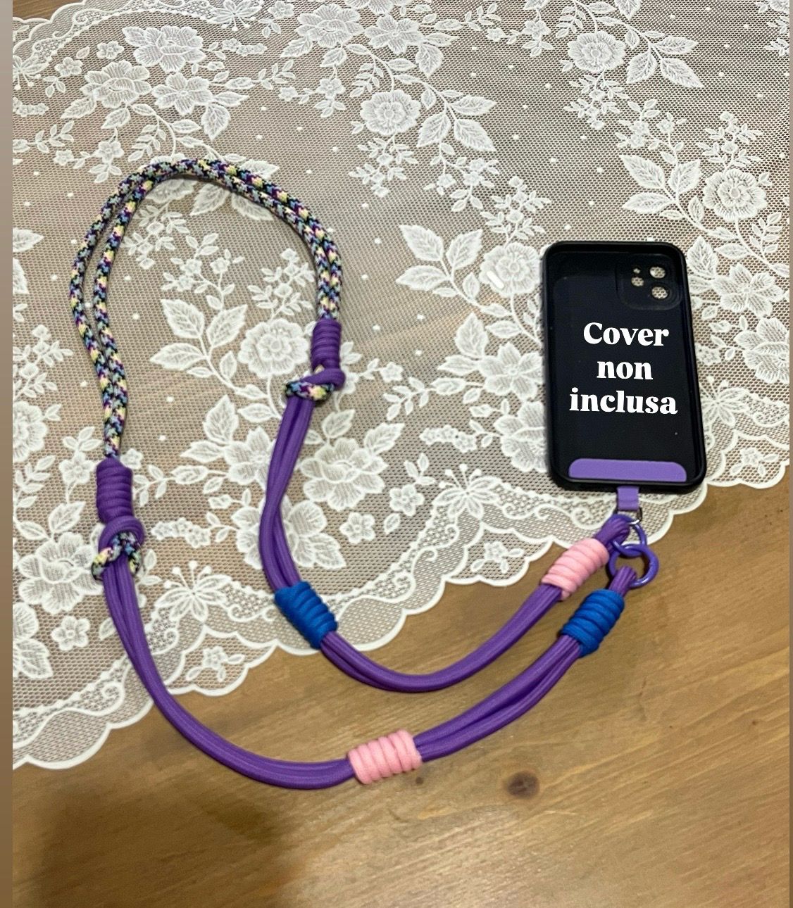 Tracolla per cellulare Rope viola