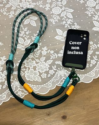 Tracolla per cellulare Rope verde e turchese