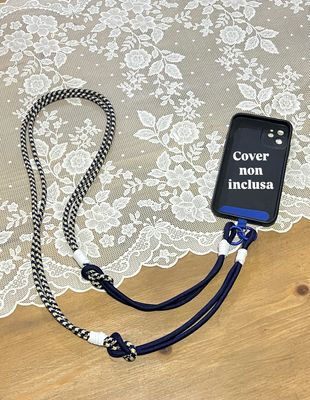 Tracolla per cellulare Rope blu e beige