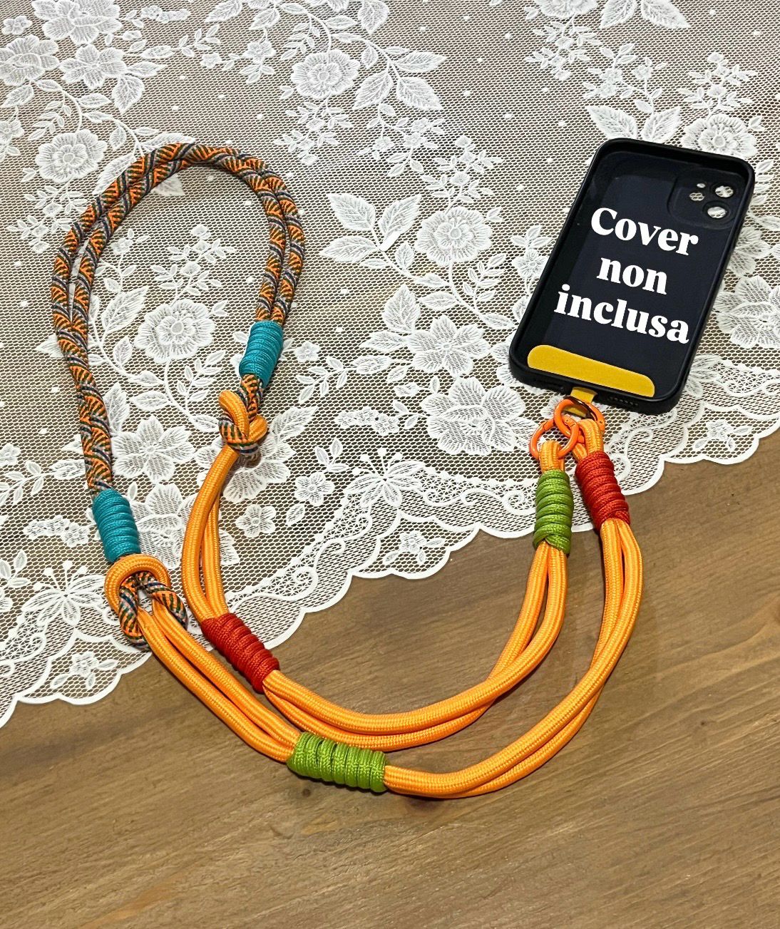 Tracolla per cellulare Rope arancione