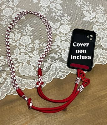 Tracolla per cellulare Rope rosso bianco