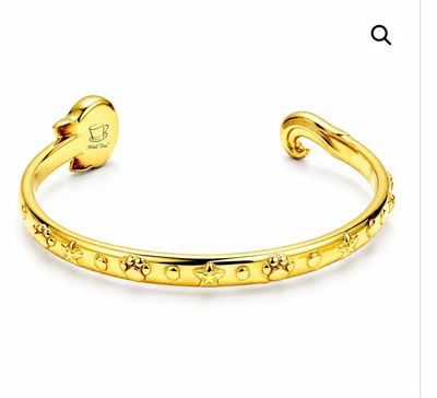 Bracciale rigido color oro Qui siamo tutti matti Mad Tea