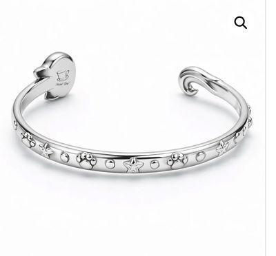 Bracciale rigido color argento Qui siamo tutti matti Mad Tea
