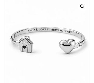 Bracciale rigido color argento Casa è dove si trova il cuore Mad Tea