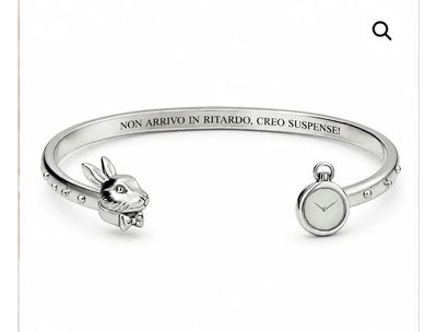 Bracciale rigido color argento Non arrivo in ritardo, creo suspense Mad Tea